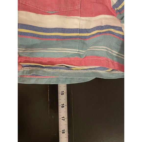 Vintage Womens Handmade Crop Top Medium Striped Button Up Boxy Lagenlook Granola - Picture 4 of 5